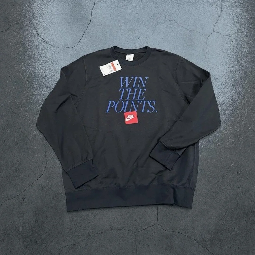 Nike Basketball "Win The Points" Crewneck Sweatshirt Large Black NWT IM7731 - Picture 1 of 8